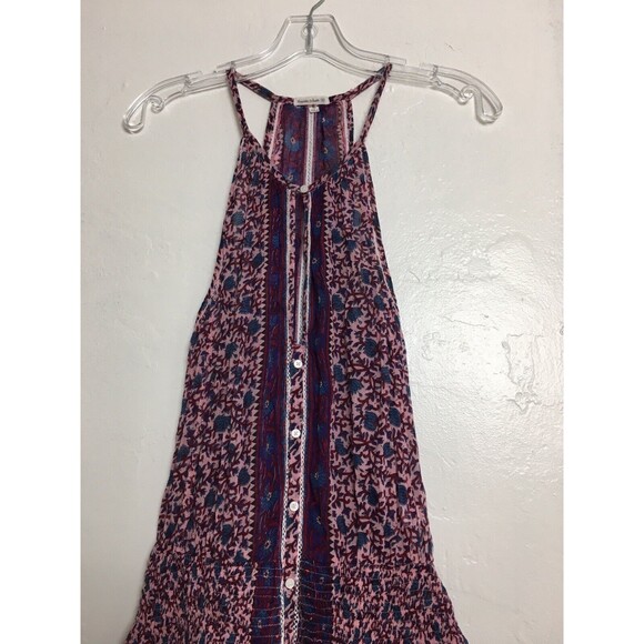 Poupette St. Barth Mini Dress Honey  Bohemian Pink Lotus Flower Print Size XS - Picture 11 of 12